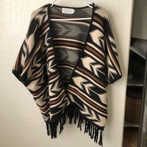 Aztec sweater shawl cover